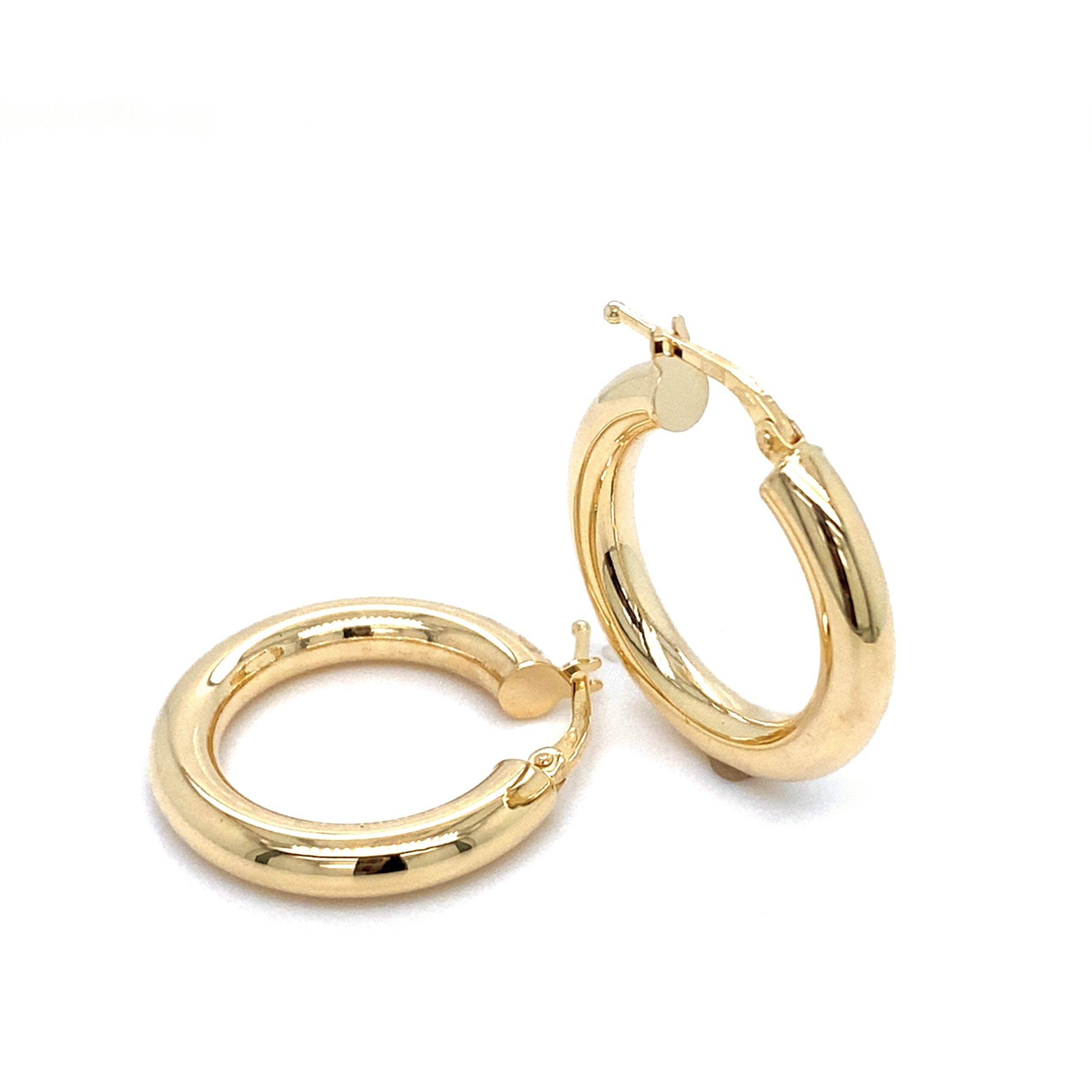 14K Geelgouden creolen 4x23mm rond