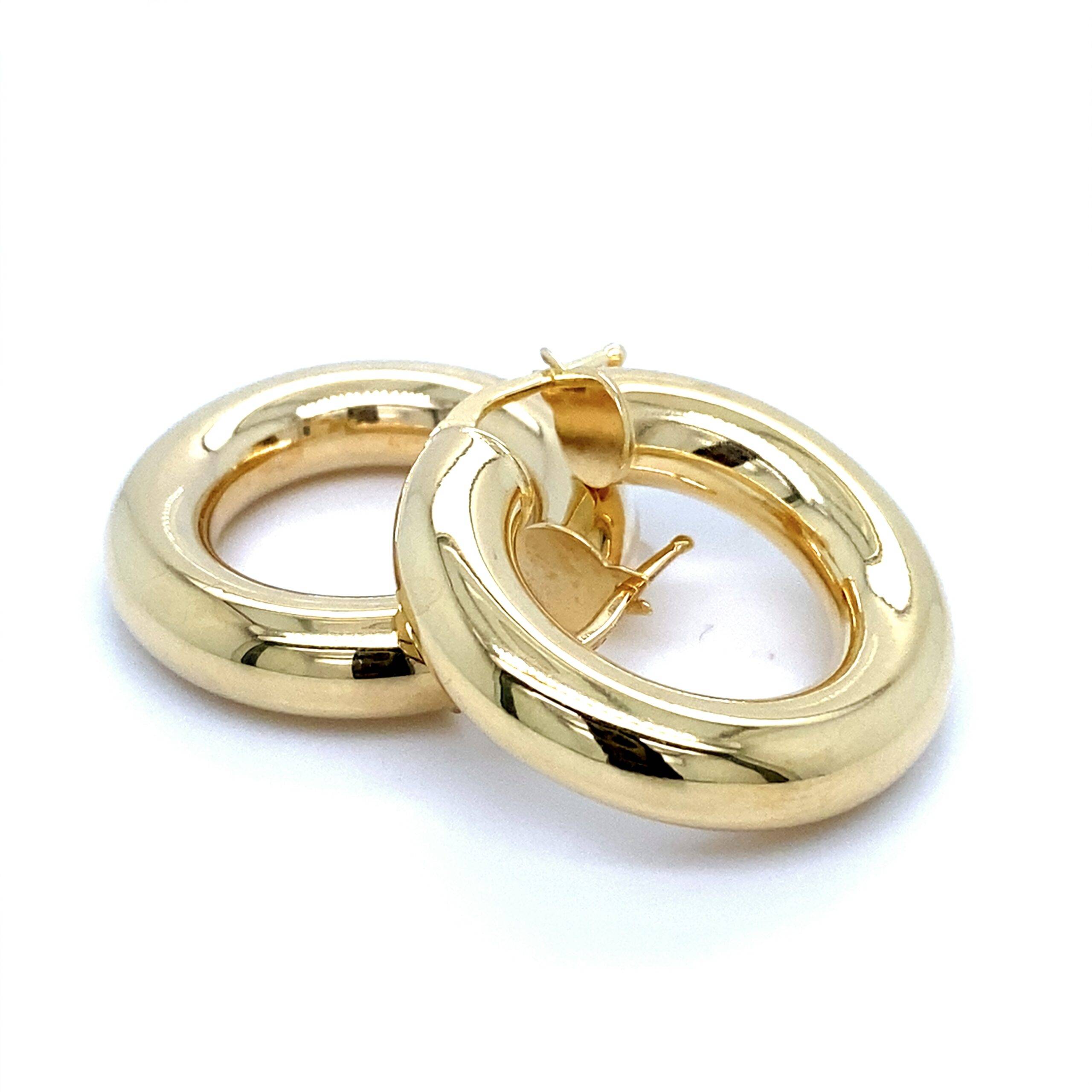 14K Geelgouden creolen 6x27mm rond