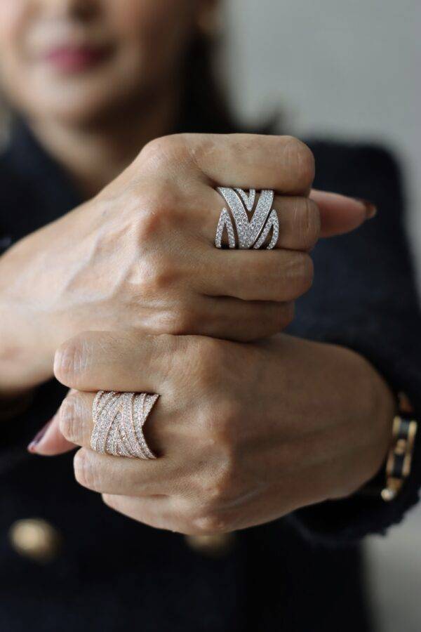 Collective Wave ringen by Pigalle 18k goud met diamant in top kwaliteit - Afbeelding 3