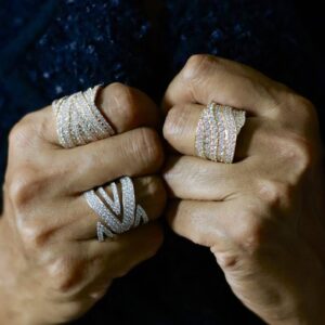 Collective Wave ringen by Pigalle 18k goud met diamant in top kwaliteit VS Wesselton