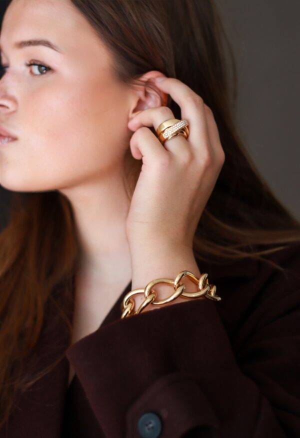 Armband 18K roségoud gourmet schakel - Afbeelding 4