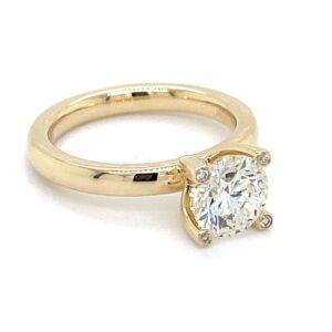 Crème de la crème! Solitair ring met diamant 1.51crt VS - G