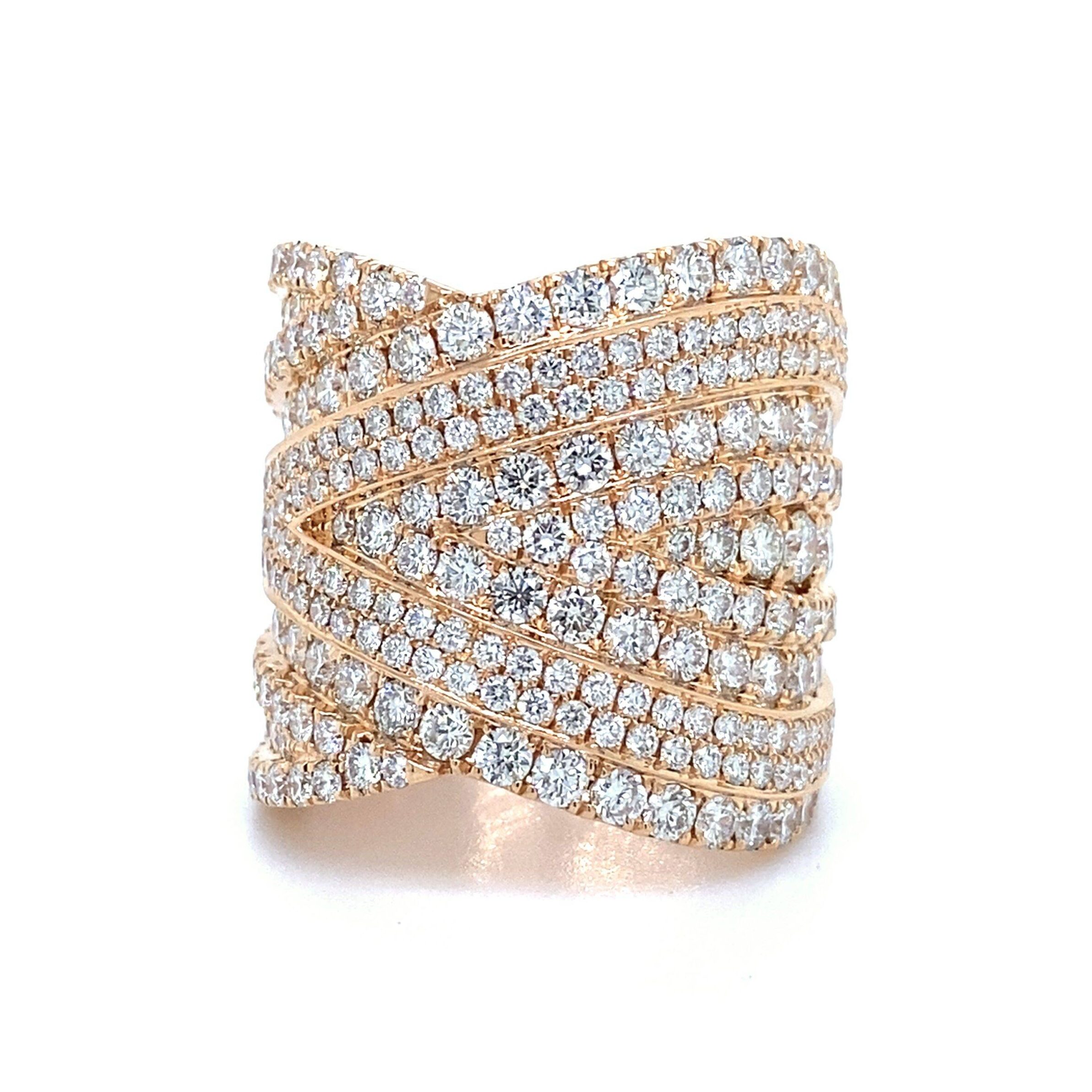 Collective Wave ring by Pigalle 18k goud met diamant 4.20crt VS Wesselton
