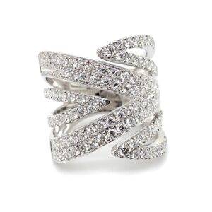 Collective Wave ring by Pigalle 18k witgoud 2.24crt VS Wesselton
