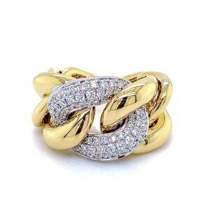 Gourmet ring 18K bi-color 0.80crt VS W