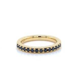 Aanschuifring 14K geelgoud zwarte diamant 0.37crt