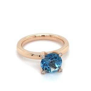 Ring LondonBlue 14k roségoud- briljant