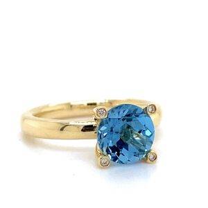 Ring LondonBlue 14k geelgoud- briljant