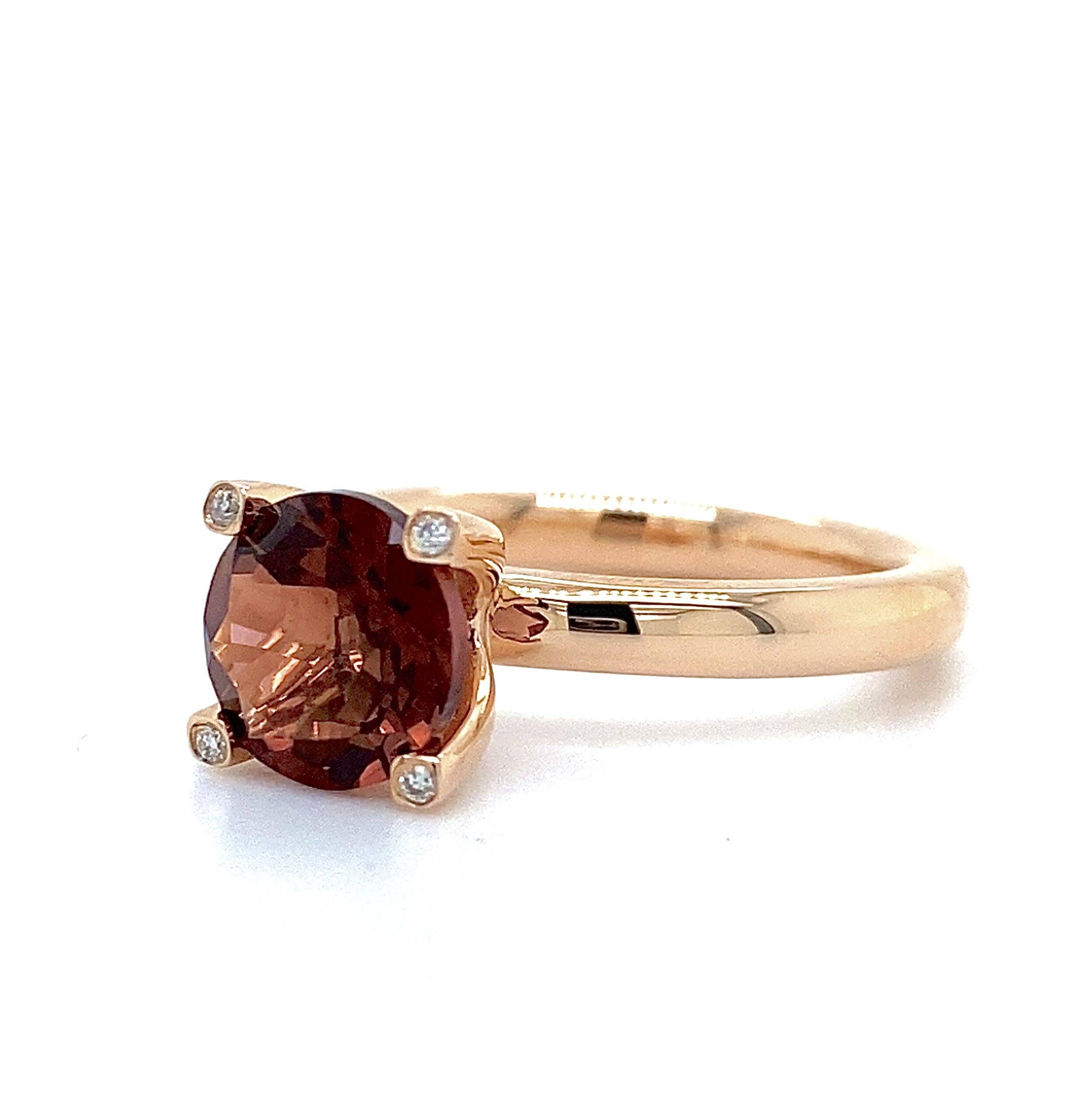 COMING SOON Ring Tourmalijn 14k roségoud- briljant