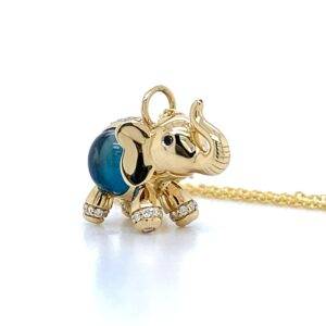 Tiempo bedel olifant 14k goud/diamant 0.31crt siw