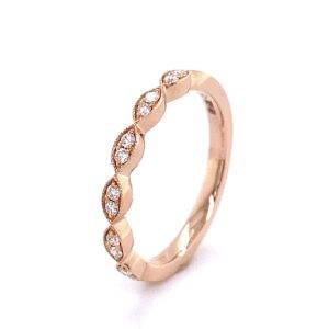 Elegante ring 18k roségoud met diamant 0.14crt Si Wesselton