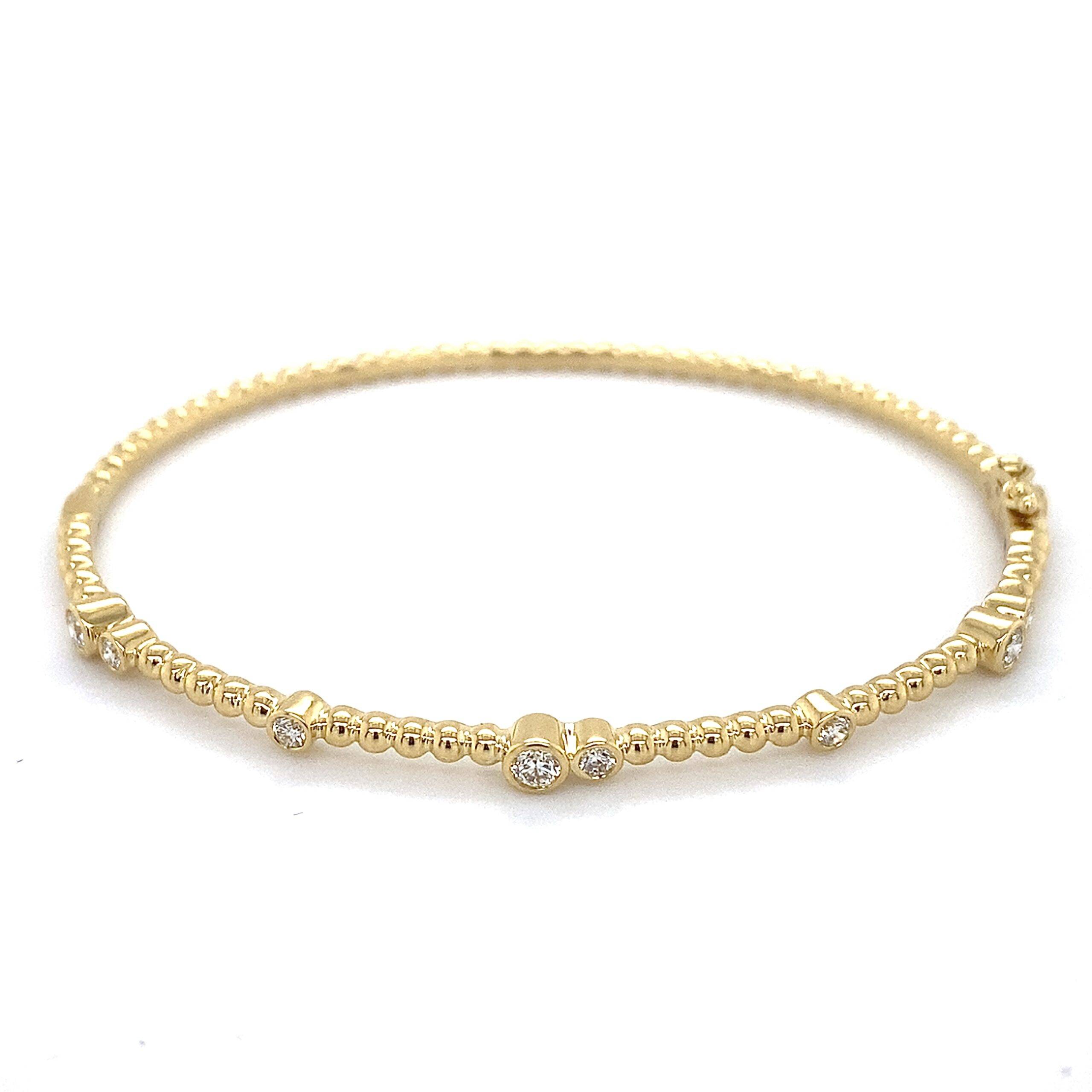 Bubble Bangle 18k geelgoud met diamant 0.38 Si Wesselton