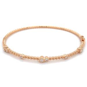 Bubble Bangle 18k roségoud met diamant 0.38 Si Wesselton