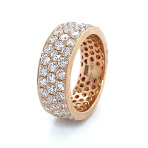 Luxe pavé ring diamant 1.90 crt Si Wesselton 18k roségoud 7mm