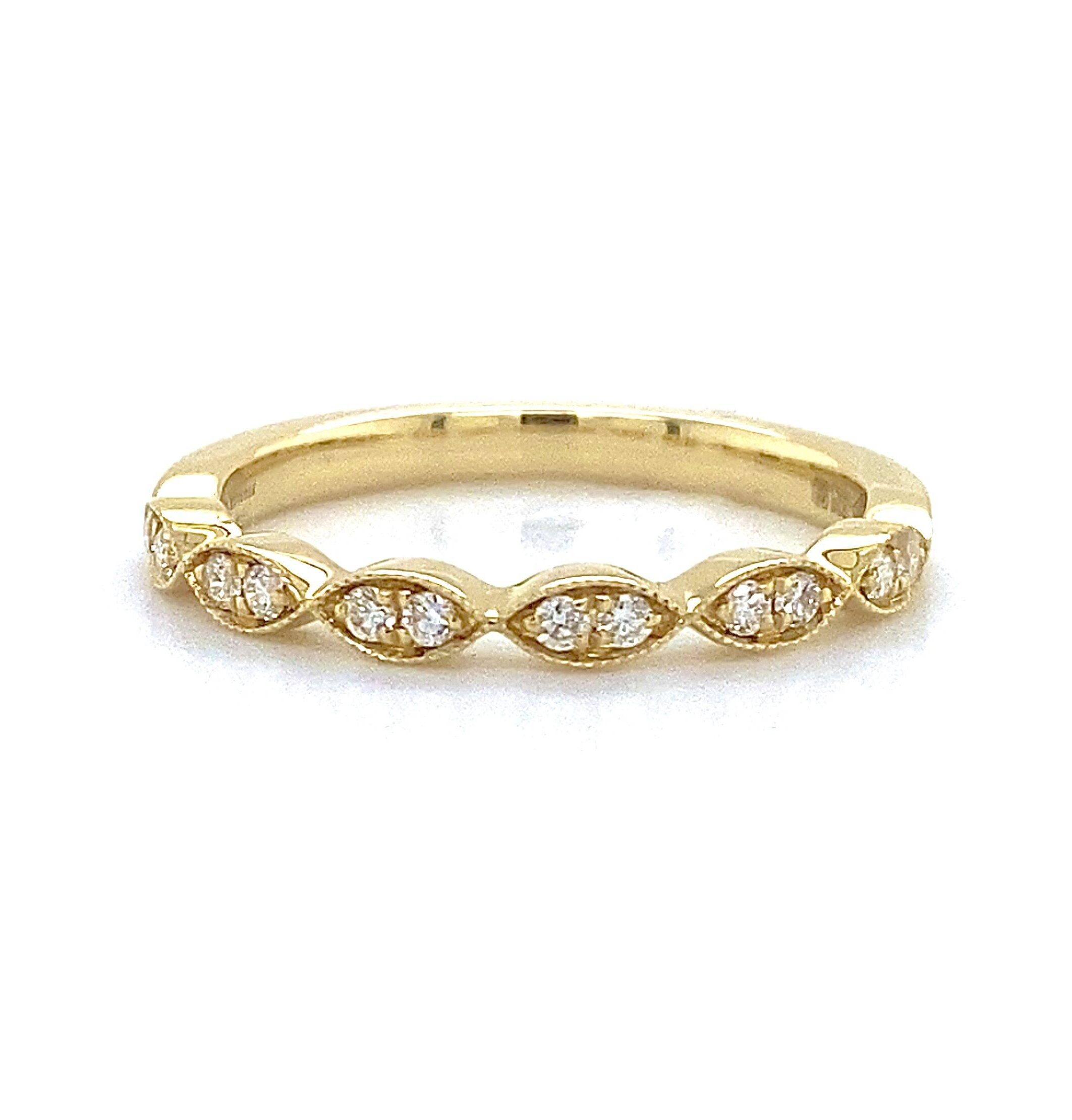 Elegante ring 18k geelgoud met diamant 0.14crt Si Wesselton