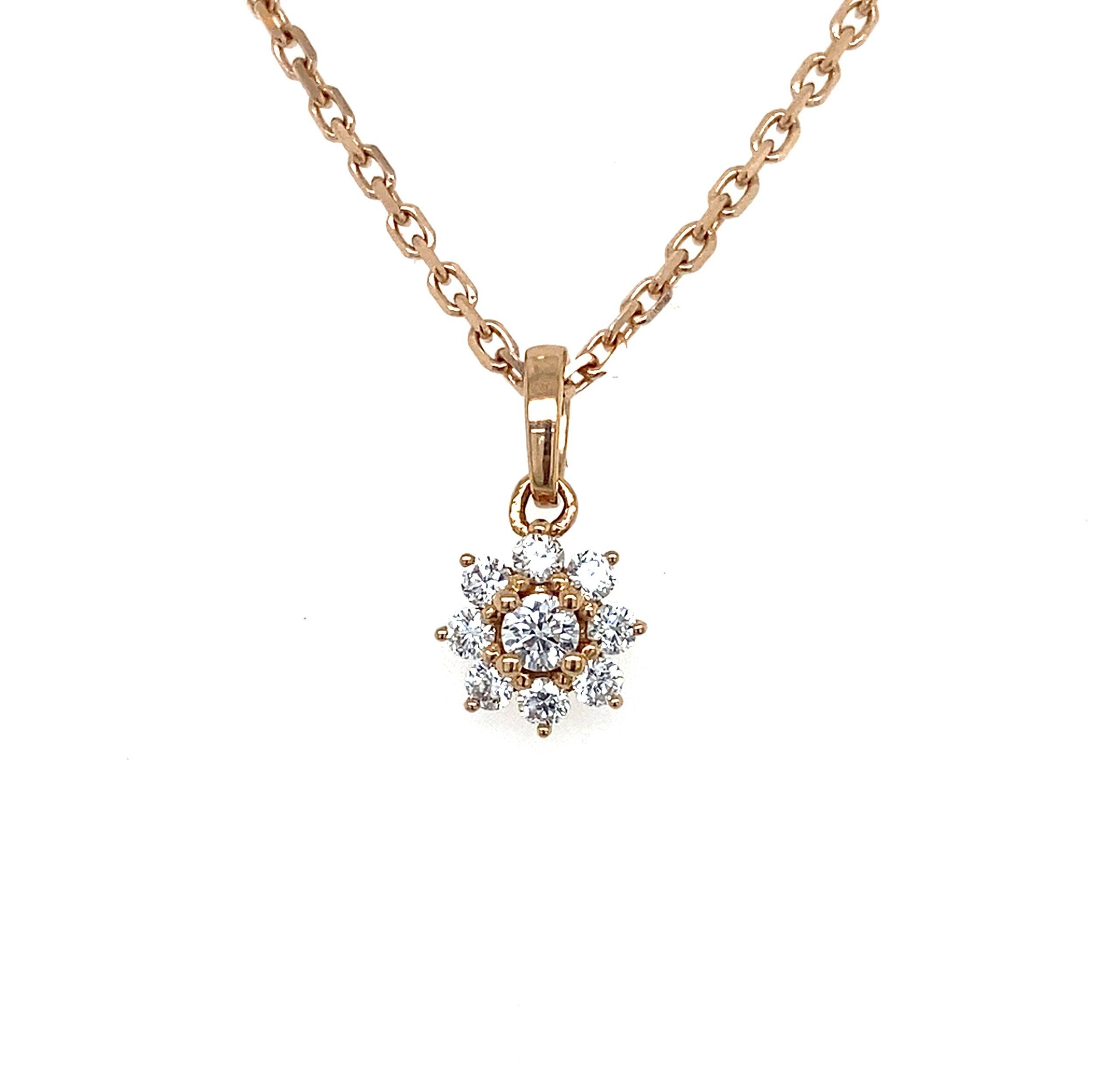 Entourage hanger 18k roségoud diamant 0.18crt Si Wesselton