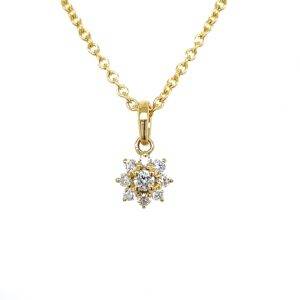 Entourage hanger 18k geelgoud diamant 0.18crt Si Wesselton