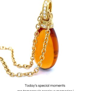 Cliphanger Citrien Druppel "Medium" 18K geelgoud 0.25crt VS W