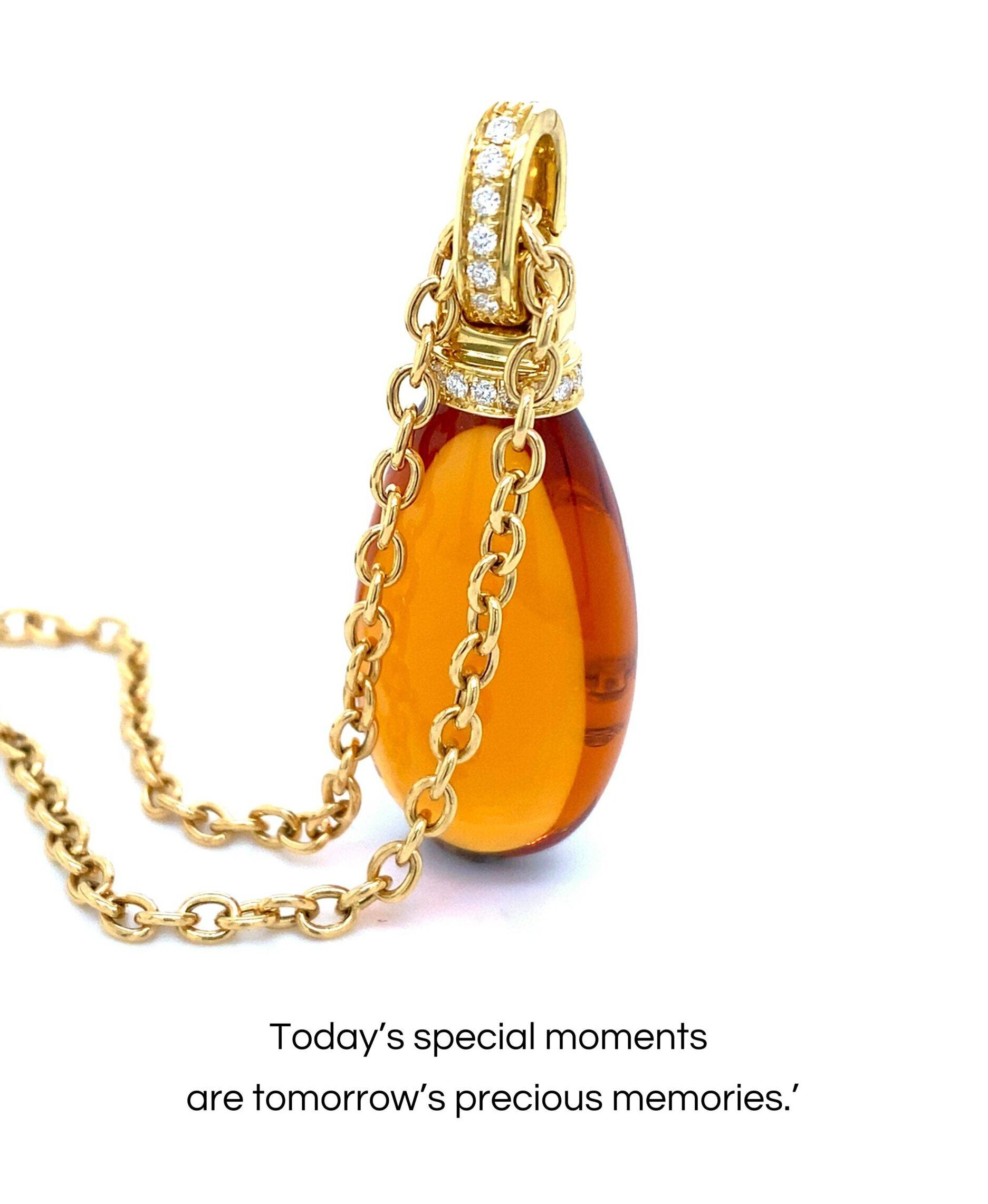 Cliphanger Citrien Druppel "Medium" 18K geelgoud 0.25crt VS W