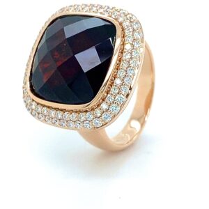 By Pigalle Pillow ring 14k goud met diamant 1.12crt VS W en Red Garnet
