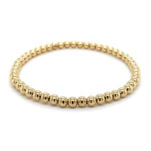COMING SOON 18K geelgoud bolletjes flex armband 4 mm