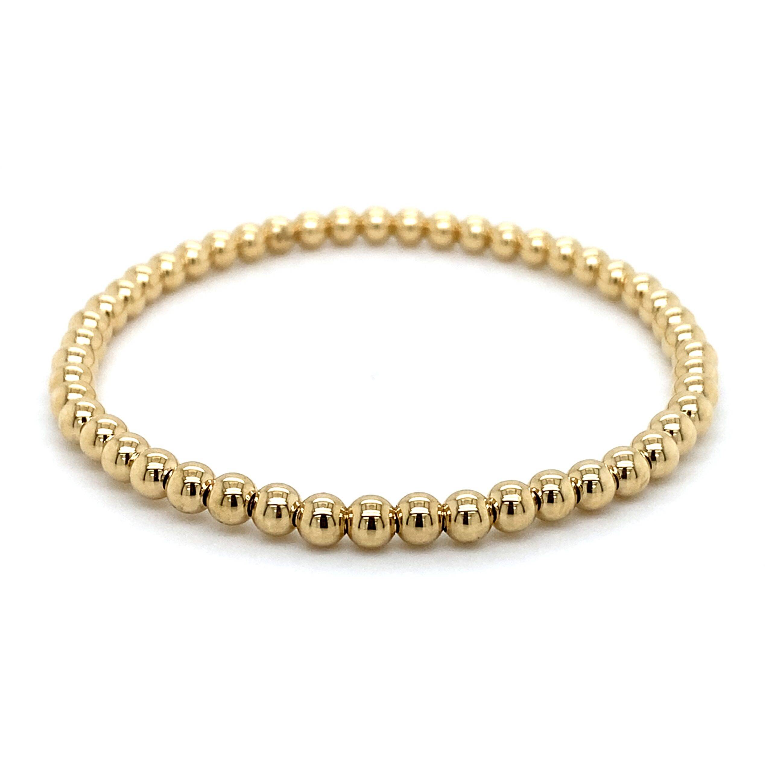 COMING SOON 18K geelgoud bolletjes flex armband 4 mm