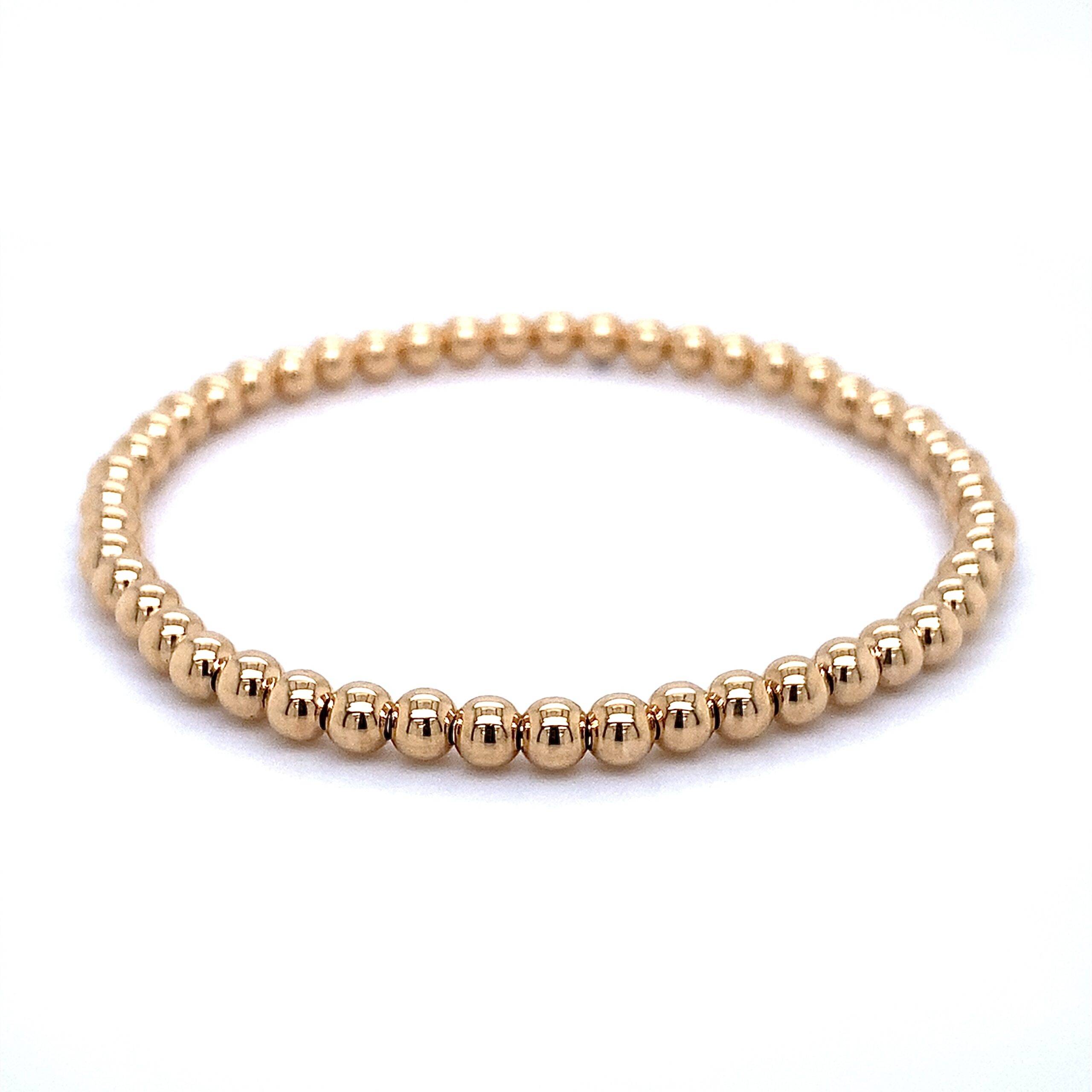 COMING SOON 18K roségouden bolletjes flex armband 4 mm