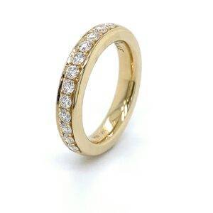 Ring 14K goud briljant 0,68crt VS H 4/3mm massief