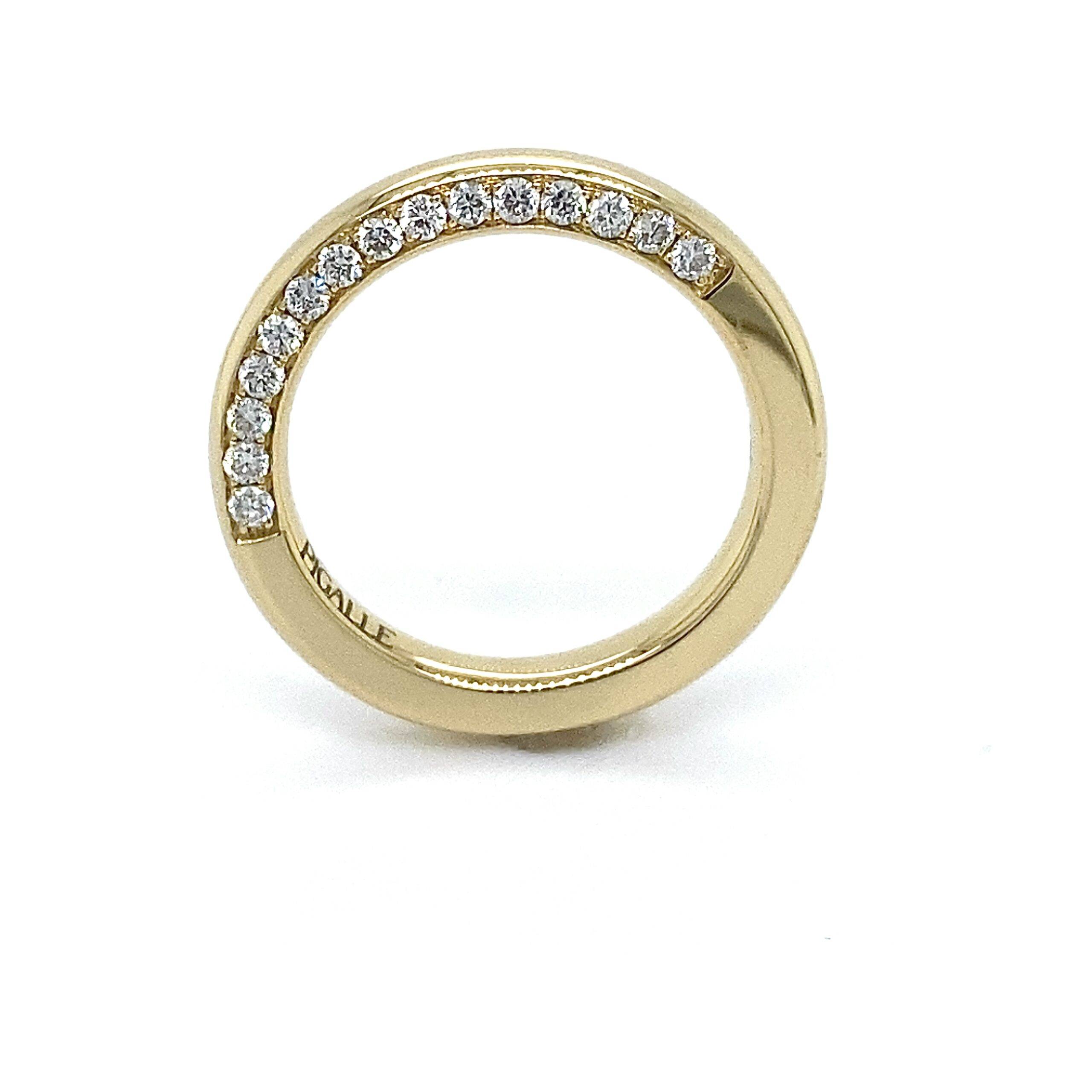 Ring 14K goud briljant 0,32crt VS H 3/3mm massief