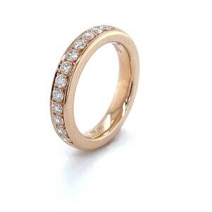 Ring 14K goud briljant 0,68crt VS H 4/3mm massief