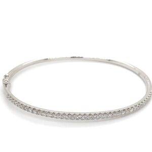 Bangle 18K witgoud briljant 0.90crt SI W