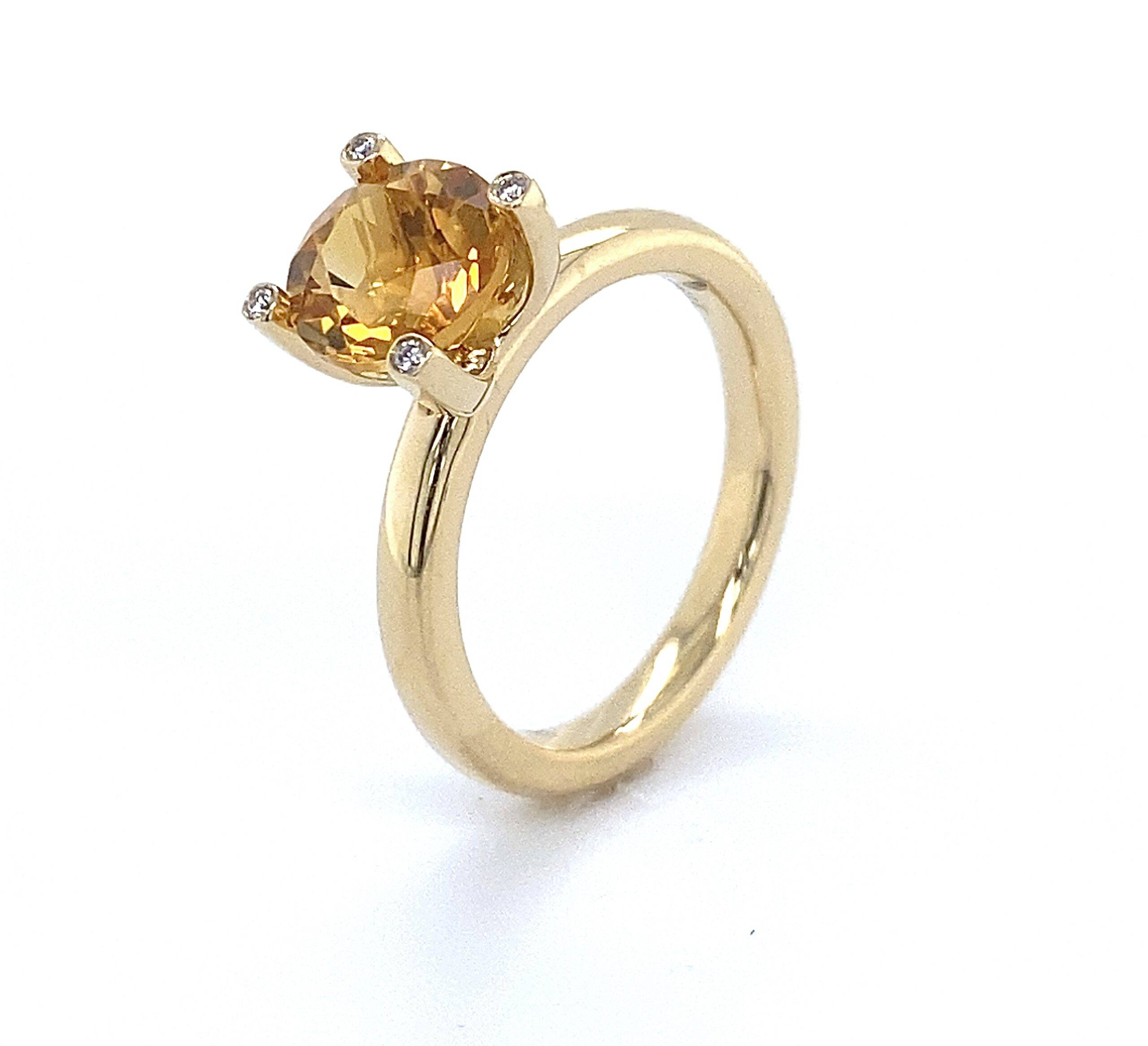 Coming Soon Ring Citrien 14k geelgoud- briljant