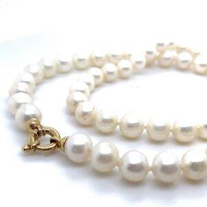 Zoetwater-Parelsnoer 6,5mm 14K goud slot 8mm