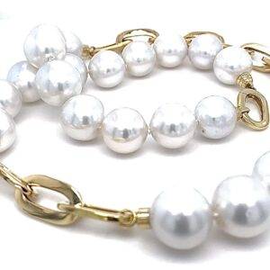 Zuidzee-Parelsnoer 18k goud schakels 12-13,5mm