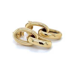 Oorhangers ovale schakel 14K geelgoud