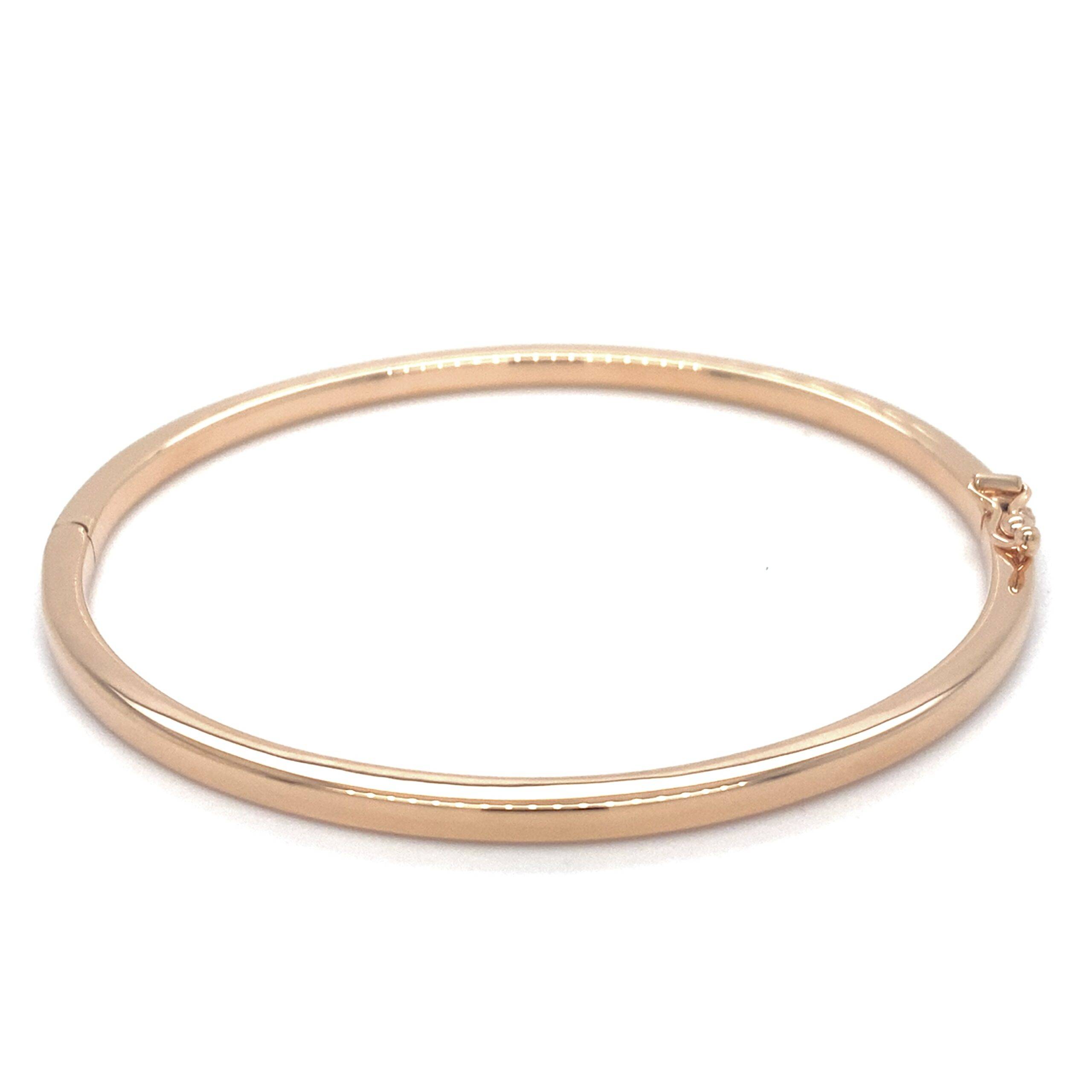 Bangle 14K roségoud 3mm vlak