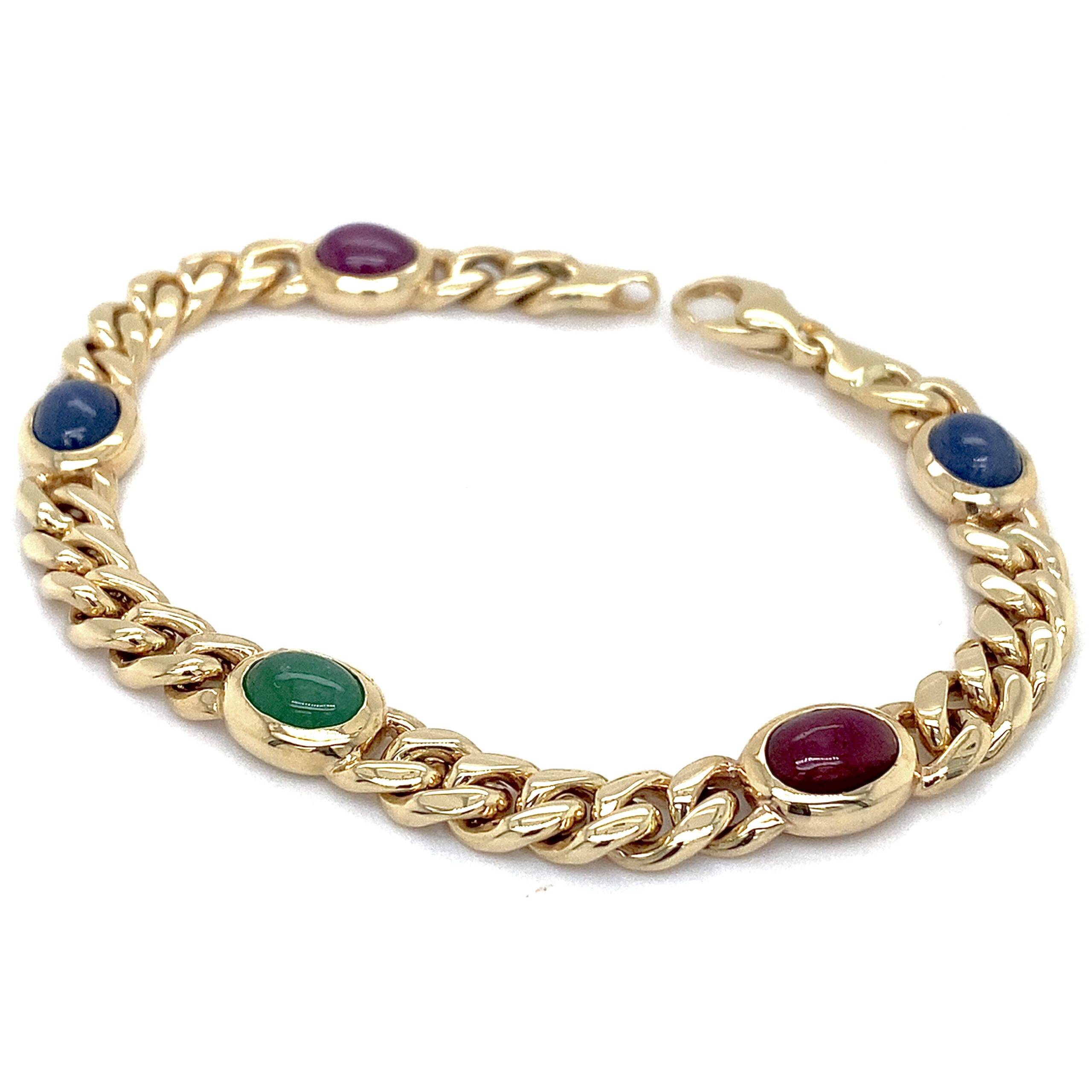Armband gourmet 14K goud "Classic Gems" 8,5mm