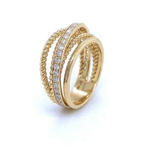 Ring "Ropes of life" 14K geelgoud 0.63crt VS H