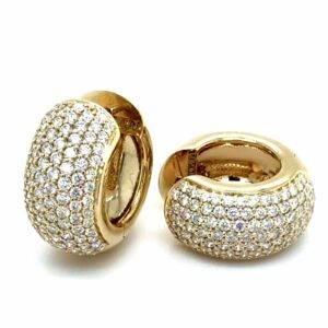 Pretty Perfect Big Pavé klapcreolen 14k geelgoud