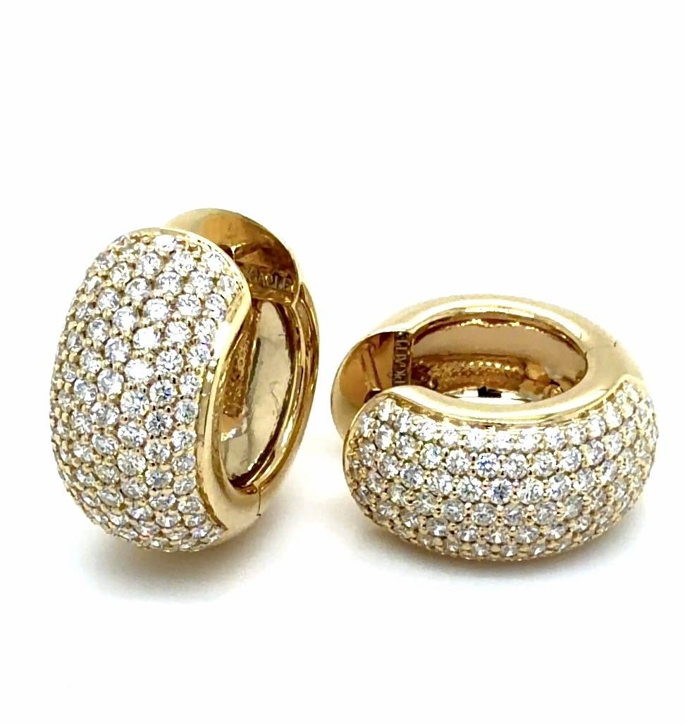 Pretty Perfect Big Pavé klapcreolen 14k geelgoud