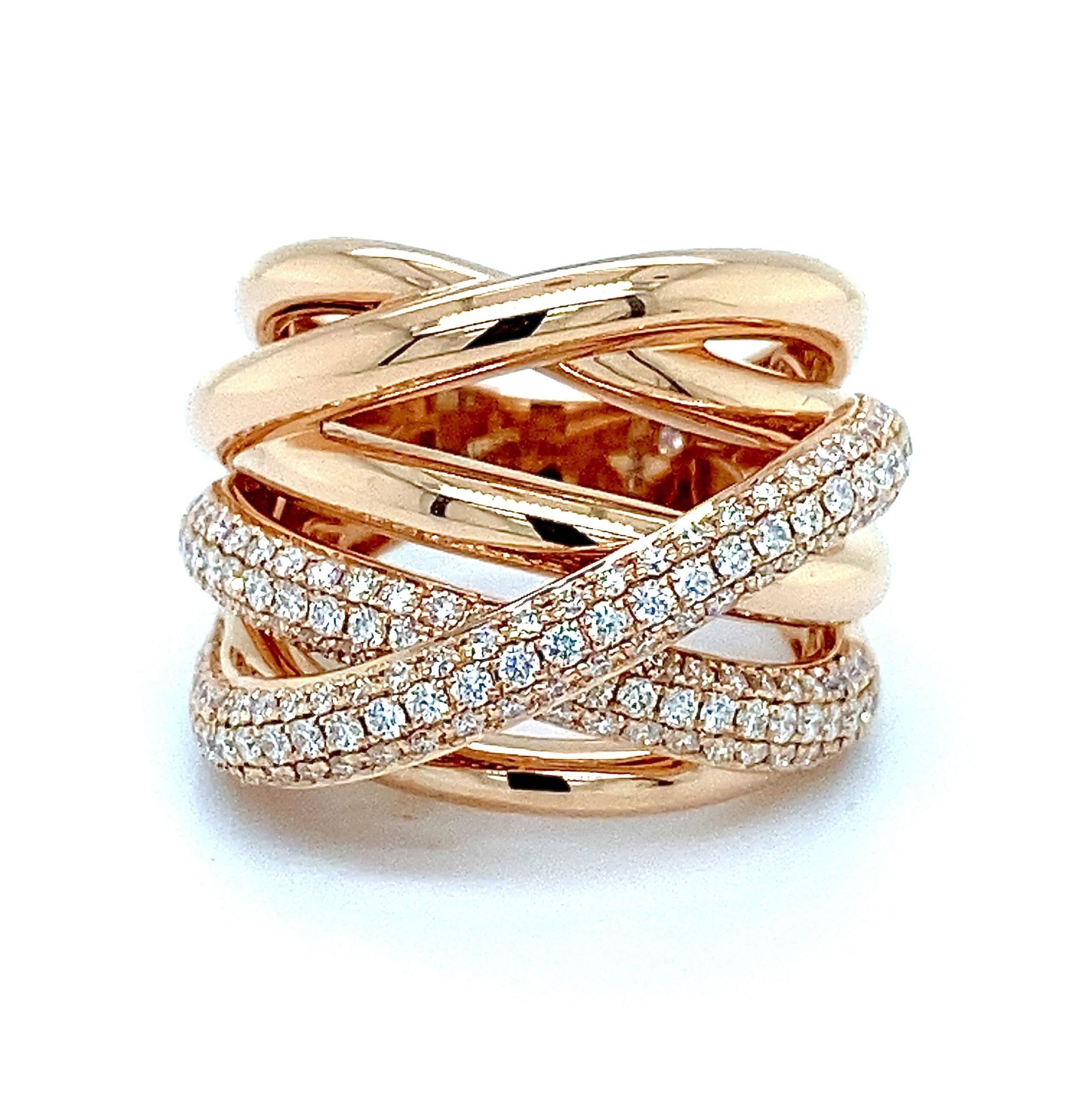 Bogenring "Pure Poem" 14K rosegoud 1.57crt SI W