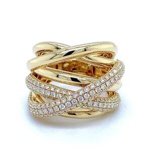 Bogenring "Pure Poem" 14K geelgoud 1.57crt SI W