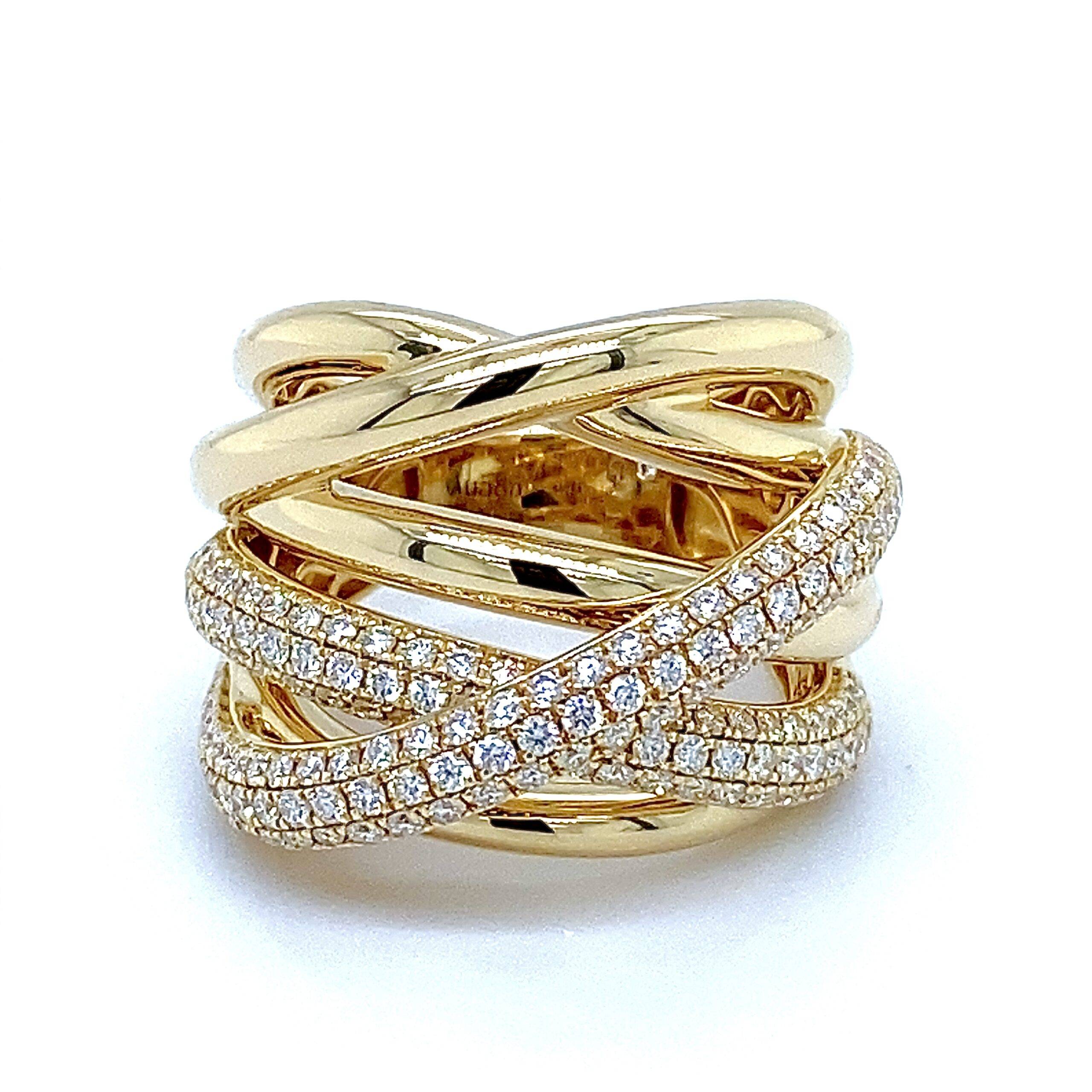 Bogenring "Pure Poem" 14K geelgoud 1.57crt SI W