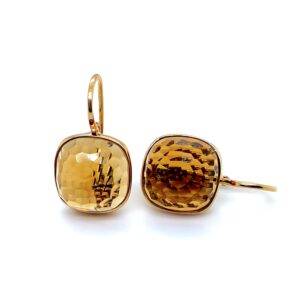 Oorhangers 18K goud Citrien