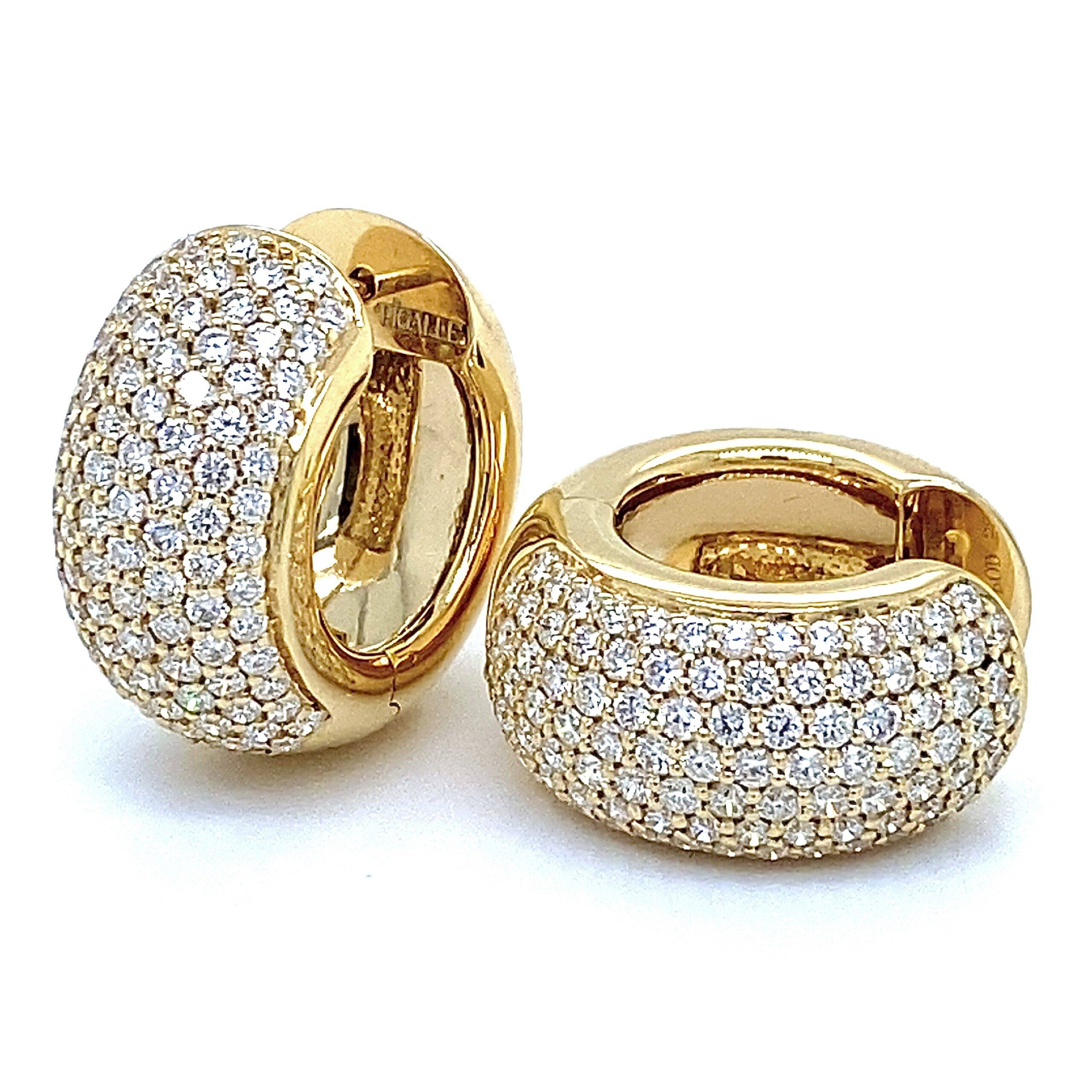 Creolen "Pretty Perfect Big Pavé" klapcreolen 14k geelgoud